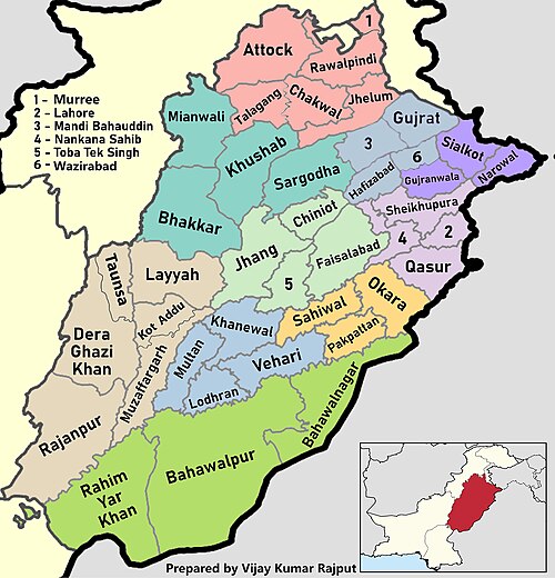 Districts of Punjab, Pakistan